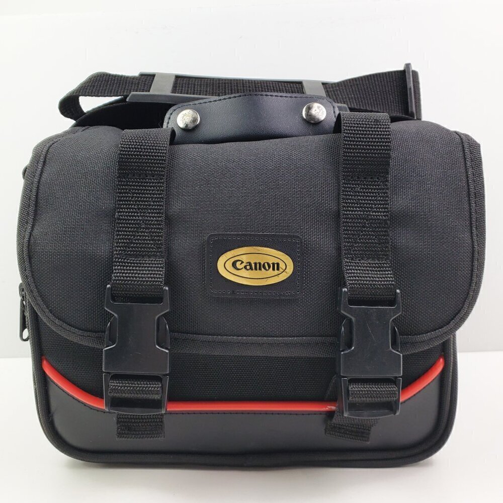 Canon Camera Bag Shoulder Mid-Size Canvas Padded Divider Compartments Strap